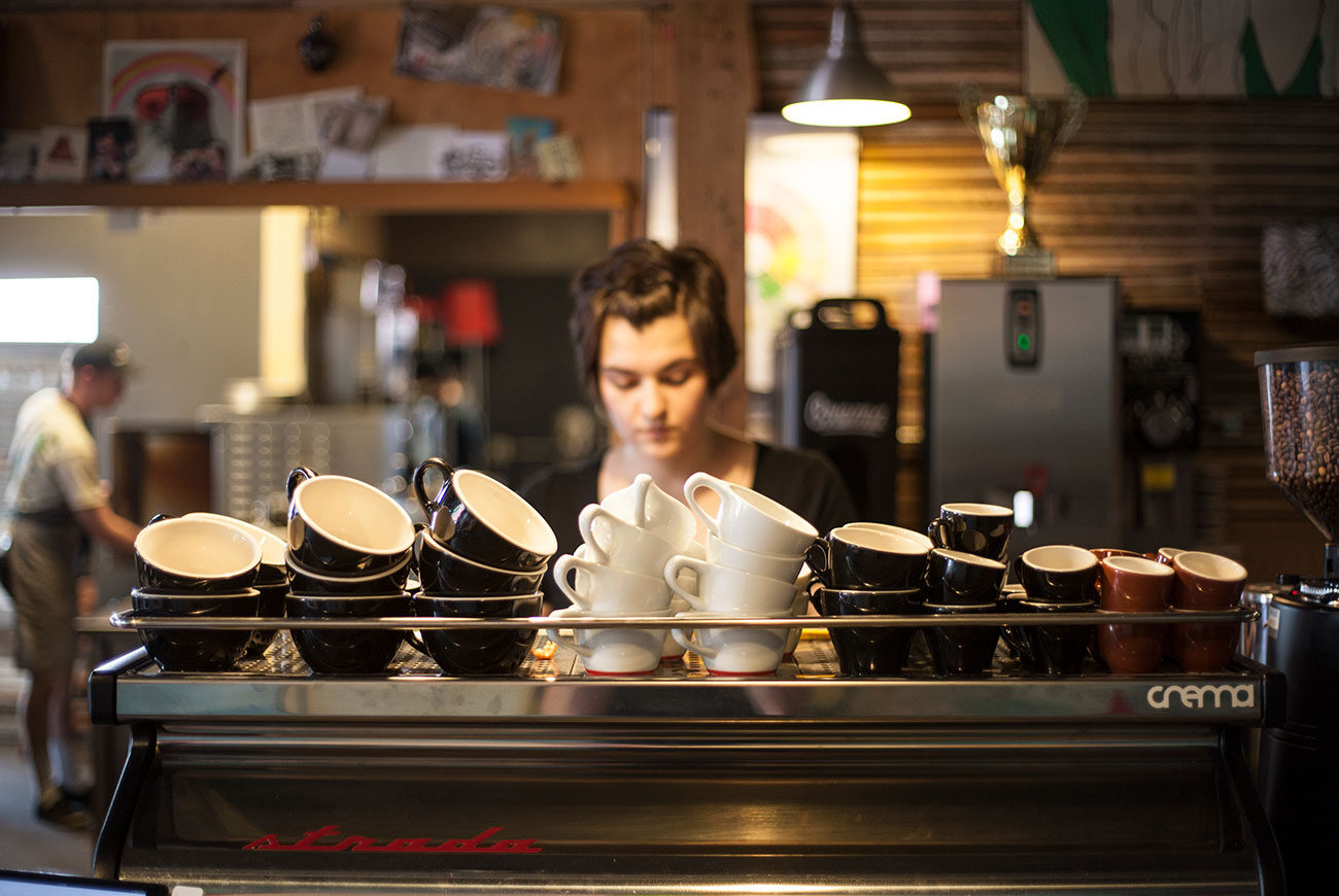 The counter, mid morning rush