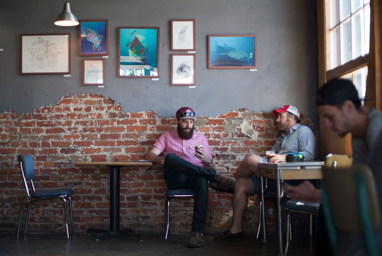 Regulars at the Crema counter
