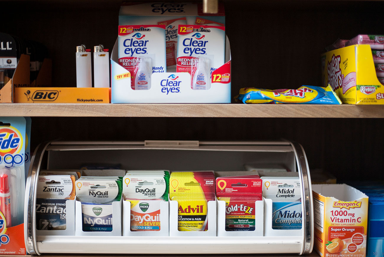 The sundries and gifts shelf
